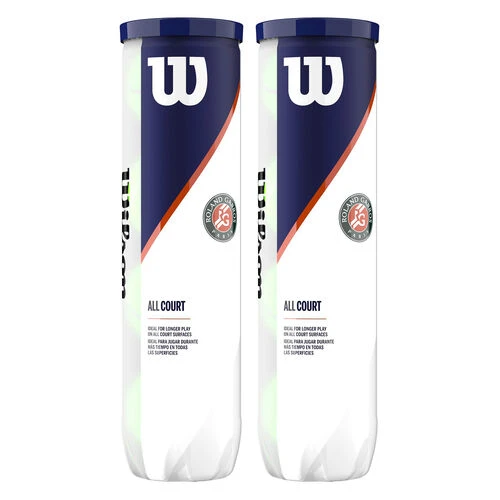 Wilson Roland Garros All Court 2x 4 Ball Tube 1 Wilson Roland Garros All Court 2x 4 Ball Tube
