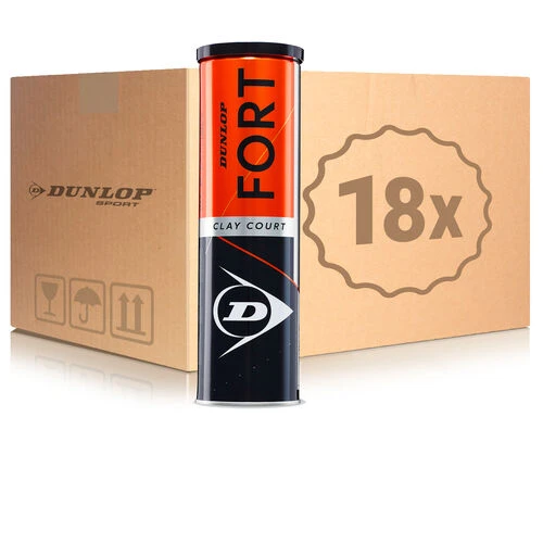 Dunlop Fort Clay Court 18x 4 Ball Tube 1 Dunlop Fort Clay Court 18x 4 Ball Tube