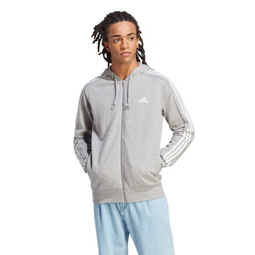 ADIDAS Essentials French Terry 3-Stripes Full-Zip Hoodie Men 2 ADIDAS Essentials French Terry 3-Stripes Full-Zip Hoodie Men - Image 2
